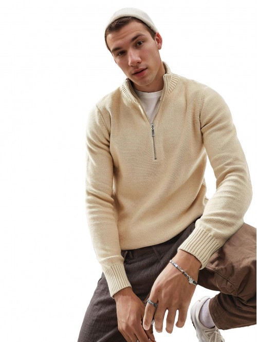 Coshow Men's Quarter Zip Up Pullover Slim Fit Mock...