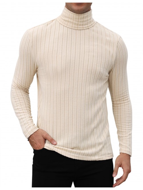 Coshow Men Turtleneck Sweater Long Sleeve T Shirts...
