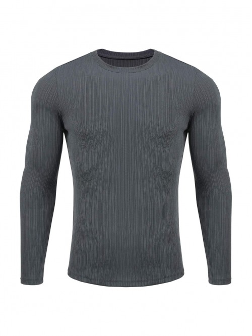 Coshow Men's Ribbed Knit Henley Shirt Slim Fit Mus...